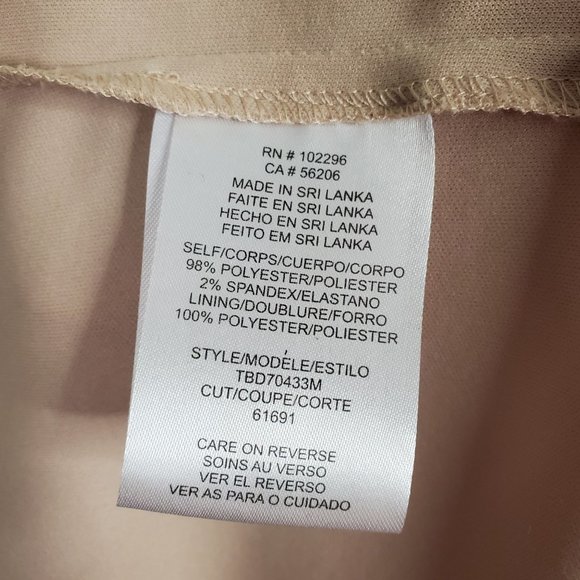 Connected Size 16 Dress Lace Overlay Lined Stretch Faux Wrap Cocktail Champagne - Picture 9 of 12